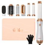 Hair Dryer Brush for All Hair Length, UKLISS 2024 Air Styler Set 6 in 1 with Hair Styler Brush, Air Curler Wand, Hair Dryer Brushes for Volumizing Straightening Curling, Create Salon Hairstyler