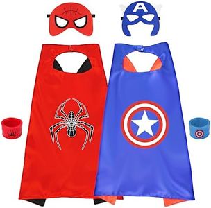 Zoriwn 2 Stück Capes pour Enfants,Costumes avec 2 Masques, Halloween Carnaval Fête Partie Cadeau pour Enfant Garçons Filles