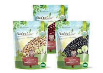 Organic Dry Beans Bundle, 3 Pack – Organic Black Beans (5 LB), Organic Pinto Beans (5 LB), Organic Dark Red Kidney Beans (5 LB), Non-GMO, Vegan, Kosher, Sproutable, Bulk. Rich in Fiber and Protein