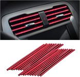 20 PCS Car Air Conditioner Decoration Strip, DIY Air Vent Outlet Trim Strip Bendable Car Interior Accessories, Car Molding Strip for Most Air Vent Outlet (Ice red)