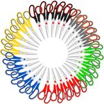 Scissors Bulk 30-Pack, All Purpose Scissors Stainless Steel Sharp Scissors for Office Home General Use Craft Supplies, High/Middle School Classroom Class Older Kids Scissor Set, Right / Left Handed