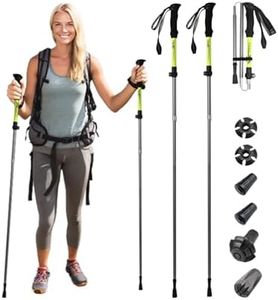 TianfuSpanda Trekking Poles 2 Pack, 7075 Aluminum Alloy Trek Poles, Adjustable 45"-53" with Anti-Shock EVA Grips, 3-Section Collapsible, 260lbs Ultralight Trekking Sticks for Snow Ice Rock Walking