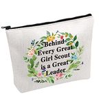 PWHAOO Scout Leader Gift Behind Every Great Scout is a Great Leader Toiletry Bag Scout Leader Gift Troop Leader Gift (Scout bag)