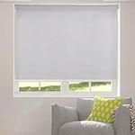 Bliwans Cordless Spring Roller Blinds Blackout Privacy Waterproof Thermal Insulated Fabric Curtain UV Protection Pull Down Window Shades for Home Office Bedroom, 47" W x 72" L, Grey