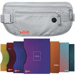 Money Belt for Travel for Men & Women - with RFID Blocking Sleeves - Multiple Compartments & Hidden Pocket for Safe Travel and Daily Use. (Grey)