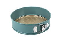 Prestige x Nadiya 23cm Springform Cake Tins for Baking - Non Stick Round 9 Inch Cake Tin, Dishwasher Safe Steel Bakeware, Teal & Gold