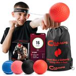 Boxing Reflex Ball Set of 4 with Punch Counter App – Boxing Balls with Varying Weights, Headband and 4 Spare Strings to Improve Hand-Eye Coordination for Men, Kids Boxing Equipment MMA Gear Gift