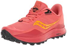 Saucony Women's Peregrine 12 Trail Running Shoe, Coral/Redrock, 11 M US