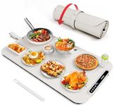 Warming Mat for Food, iTRUSOU Silicone Electric Warming Tray with 7 Temp-Settings, 1-8Hr Auto Shut-Off, Switchable Fahrenheit/Celsius, Upgrade Strap Keep Food Warm at Buffet, Party, Sabbath, Daily Use