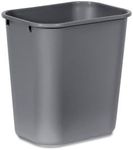Rubbermaid 2956 Deskside Medium Wastebasket - 26.62 L Capacity - Rectangular - 15" Height x 10.3" Width x 14.4" Depth - Plastic - Gray