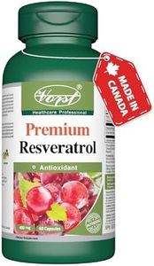 VORST Resveratrol Supplement 400mg 60 Capsules with Grape Seed Extract and Vitamin C & E | Antioxidant Pills for Anti Aging, Skin Care, and Immune System | 1 Bottle
