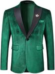 MAGE MALE Men's Velvet Suit Jacket Slim Fit Peaked Lapel One Button Blazer Party Dinner Wedding Tuxedo