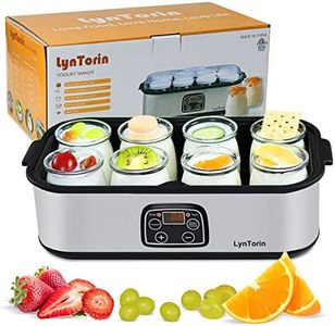 LynTorin Yogurt Maker, Automatic Digital Yogurt Maker Machine with Adjustable Temperature & Time Control, Stainless Steel Cheese Maker, Fruit Wine Maker with LCD Display