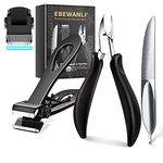 EBEWANLI Toe Nail Clippers for Thick Nails, 3PCS Toenail Clippers for Thick Nails, Wide Jaw Opening Straight Nail Clipper, Heavy Duty Ingrown Large Nail Clippers for Men, Seniors