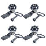 4pcs Electric Cabinet Lock, Stainless Steel Triangle Cam Lock with Keys, Threaded Gas Meter Box Latch for Power Cabinet Distribution Cabinet Train Door