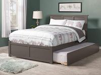 Atlantic Furniture AR8632019 Madison Platform Bed with Twin Size Urban Trundle, Full, Grey