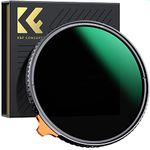 K&F Concept 77mm Black Diffusion 1/4 & Variable ND2-ND400 Filter 2-in-1 Black-Mist Variable ND Filters (Nano-X Series)