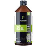 Pure C8 MCT Oil - 1000ml | 4X More Ketones for Keto Diet & Fasting | Safe & Premium Lab Tested 99.7% Purity | Made from 100% Sustainable Coconuts | Vegan Friendly & Gluten-Free | STERLING NUTRITION