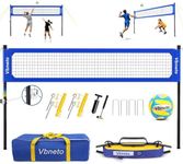 Vbneto Volleyball Net for Backyard, Anti-Sag Heavy Duty Adjustable Outdoor Net with Winch System, Beach Volleyball Set with Ball and Carry Bag