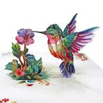 CUTPOPUP Hummingbird with Purple Flower Card - Birthday Cards for Women, Mothers Day Cards Pop Up, Flowers 3D Greeting Card for Wife Daughter Her Girl Sister Mum Mom (Hummingbird Purple) US8-82UK