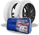 KnK Automotive Snow Socks for tires - Snow Chain Alternative for All Car SUV Wheel Rims Anti-skid Ice Storm Snow Emergency Long Distance Traction Aid European-Made 2-Piece (M)