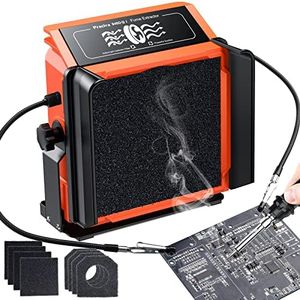 Preciva 948DQ-I Solder Smoke Absorber Remover, Tiltable Angle Fume Extractor Fan with Flexible Helping Hands and 8 Fan Filters for Soldering Wood Burning