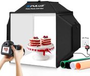 PULUZ Upgraded Portable Studio Light Box, 16"x16" Professional Dimmable Shooting Tent Kit with 480 LED Lights, 4 Product Photography Backgrounds for Product Photography