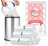 AOSULI 3 Gallon Small Trash Bags 10L Tie Handle Garbage Bags Biodegradable Bin Liners 90 Counts White Recycling Waste Bags For Bathroom,Bedroom,Kitchen,Office