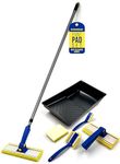 Paint Pad Set with Handle - Paint Pads for Walls and Ceilings - Includes Large, Medium, Small, Triangle, Flat Paint Pads, Telescopic handle for Decorating - Interchangeable Heads