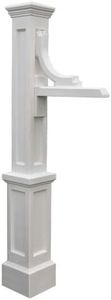 Mayne Woodhaven Address Sign Post - White - Includes Post & Address Arm - Polyethylene - Fits plaques up to 15in W (5812-W)