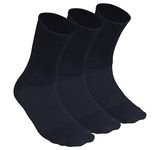 AUXIMPRO Bamboo Fibre Diabetic Bamboo Ankle Length Socks For Men & Women, Breathable & Blister Protection, Pack Of 3, Black