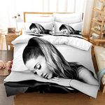 Duvet Cover with 2 Pillowcases Ariana Grande Bedding with Zipper Microfiber Double Size Bedding Set (Style 05,200x200cm(Double))