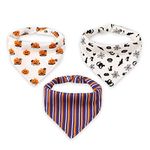 Little Dimsum Halloween Baby Bandana Bibs 3 Pack Super Absorbent Drool Bibs Cotton Teething Bibs Unisex Triangle Baby Bibs Set for Teething and Drooli