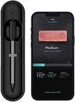 KitchenAid Yummly Smart Meat Thermometer with Wireless Bluetooth Connectivity, 43 Hour Battery, 165 ft Range & Range Extender, YTE010W5MB, Black