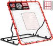 Baseball Rebounder Net, 3 Adjustable Angles 4x4.5FT Pitch Back Baseball Softball Volleyball Rebounder with 2 Strike Zones, UV Resistant, Pitchback Trainer for Ground, Line Drive & Fly Balls