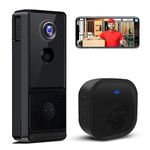 Video Doorbell Camera Wireless with Chime, 1080P HD Smart Doorbell with Voice Changer, PIR Motion Detection, Night Vision, 2-Way Audio, Battery Powered, IP66, Works with Alexa & Google Home