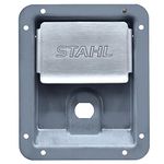 Stahl - 62013-001-KIT - Replacement Rivet-On Rotary Paddle Latch Kit with Stainless Steel Handle and Unpainted Latch Pan