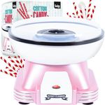Gadgy Cotton Candy Machine – Candy Floss Maker for Home Use – Works with Sugar or Hard Candies – Retro Cotton Candy Maker for Kids’ Parties, Birthdays & Events – Pink