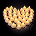 TWOK Flameless Sensor Waterproof Floating Candle Lamp Led Plastic Float On Water Tea Lights | Electric Candles Light for Decoration | Diwali Navratri Home Decor - White, Pack of 12