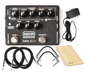 MXR M80 Bass D.I.+ PLUS Guitar Preamp Distortion Effects Pedal with Noise Gate and XLR Output Featuring Tonebird Patch, Instrument Cable, 9V Power Supply Bundle