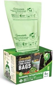 UNNI Compostable Liner Bags, 6-8 Gallon, 30 Liter, 50 Count, Heavy Duty 0.85 Mils, Food Scrap Bags, Medium Bin Compatible, ASTM D6400, US BPI, CMA and Europe OK Compost Home Certified, San Francisco