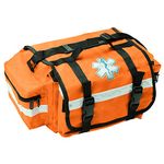 NOVAMEDIC Professional Empty Orange First Responder Bag, 17" x 9" x 7", EMT Trauma First Aid Carrier for Paramedics and Emergency Medical Supplies Kit, Lightweight and Durable