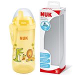 NUK Kiddy Cup Toddler Cup | 12+ Months | 300 ml | Leak-Proof Toughened Spout | Clip & Protective Cap | BPA-Free | Yellow