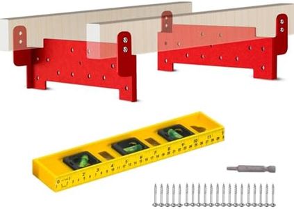 zozen Chainsaw Mill Guide Rail Lumber Metal Brackets, 2 Pack Brackets with Level & Screws , Used for 2x4 Lumber and 3-36 inch Diameter Logs, Good Helper for Chainsaw Mill. Red