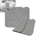 Microfiber Dish Drying Mat Super Absorbent Dish Drying Rack Pads Kitchen Counter Mat 16X18Inch Dark Grey 2 Pack