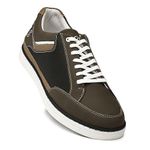 SOLETHREADS Streak Casual Sneaker for Men| Lightweight | Comfortable|Trendy | Cushioned Insole | Lace-up Shoes for Men| Anti-Skid | Premium Shoes for Casual Wear | Olive | 7UK