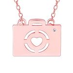 GIVA 925 Silver Rose Gold Camera Necklace | Pendant to Gift Women and Girls | With Certificate of Authenticity and 925 Stamp | 6 Months Warranty*