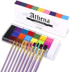 Beauty Searcher Set di tavolozze per il trucco, 20 colori per la pittura per il viso e 10 pezzi per il kit di pennelli per il trucco, tavolozza per il trucco professionale con pittura ad olio
