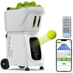 PUSUN Tennis Ball Machine PT-Smart-Pro - Auto Serve with APP/Remote/iWatch Control,12 Serving Modes, 4-6H Battery,Suitable for All Level Players (White)