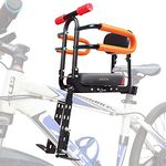 XIEEIX Front Mounted Child Bike Seats, Foldable Kids Bike Seat with Guardrail Seat Back, Adjustable Seat and Pedal Child Bike Seat, Safety Child Seat Suitable for Various Types of Bicycles